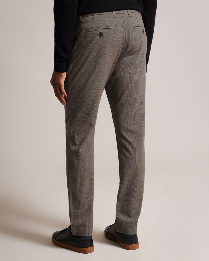 Pantalon Ted Baker Irvine Slim Fit Check Marron Homme | SZO-73673471